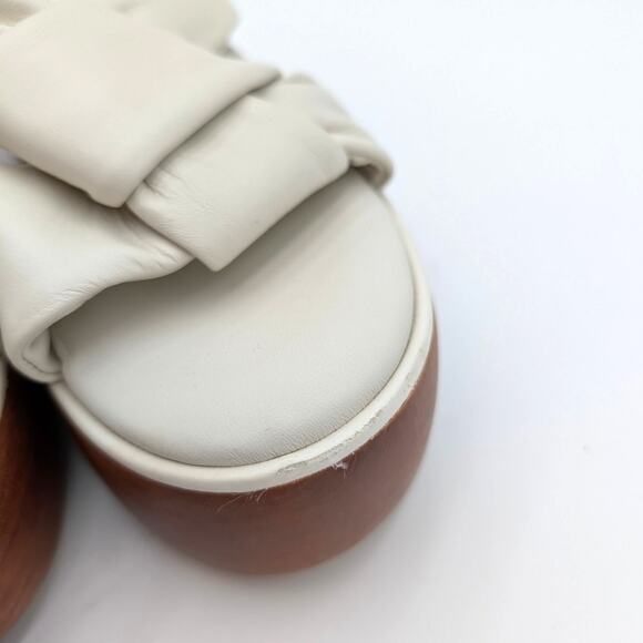 Pure Donna Karan Adalee Platform Sandal Women's White Leather Size US7M EU37.5B - Picture 6 of 14